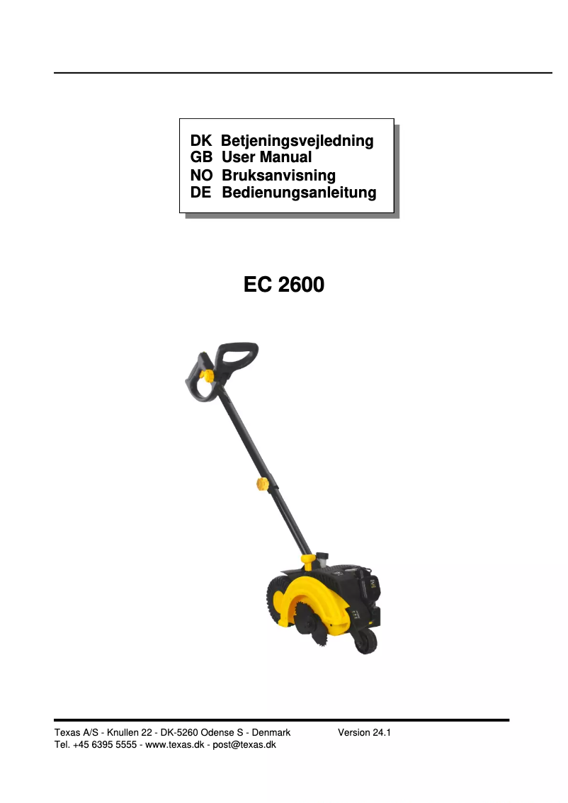 First page image of the manual for EC1400