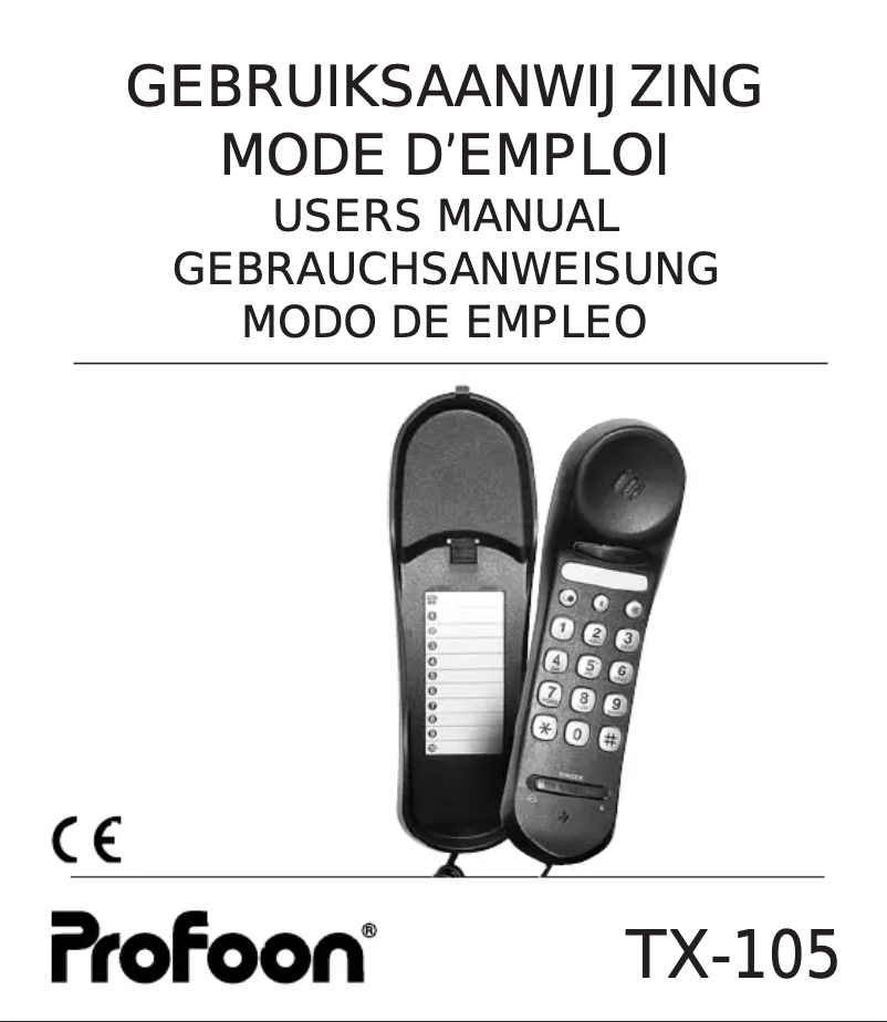 Page 1 of the manual User Manual Profoon TX-105