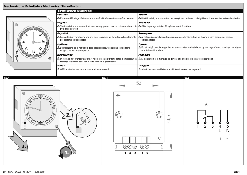 First page image of the manual for FS 60