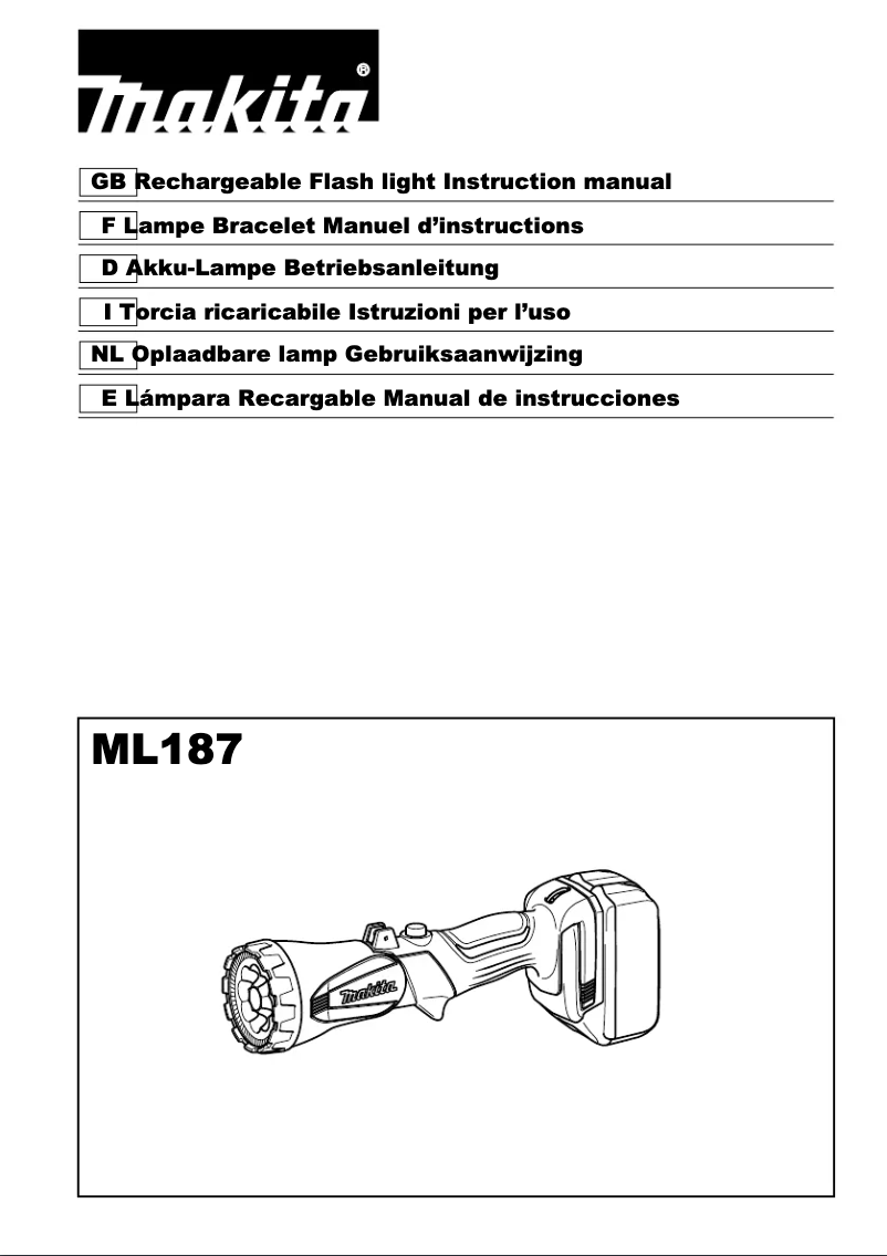 Page 1 of the manual User Manual Makita ML187