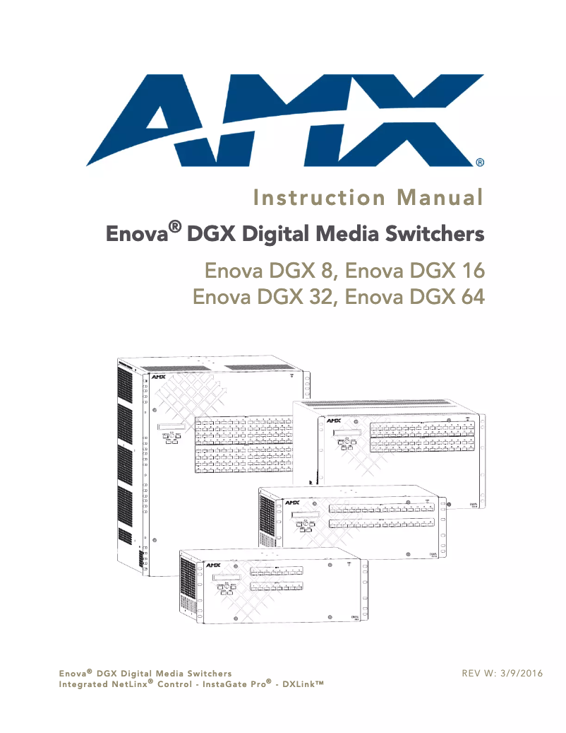 Page 1 of the manual User Manual AMX DGX-I-DXF-MMS
