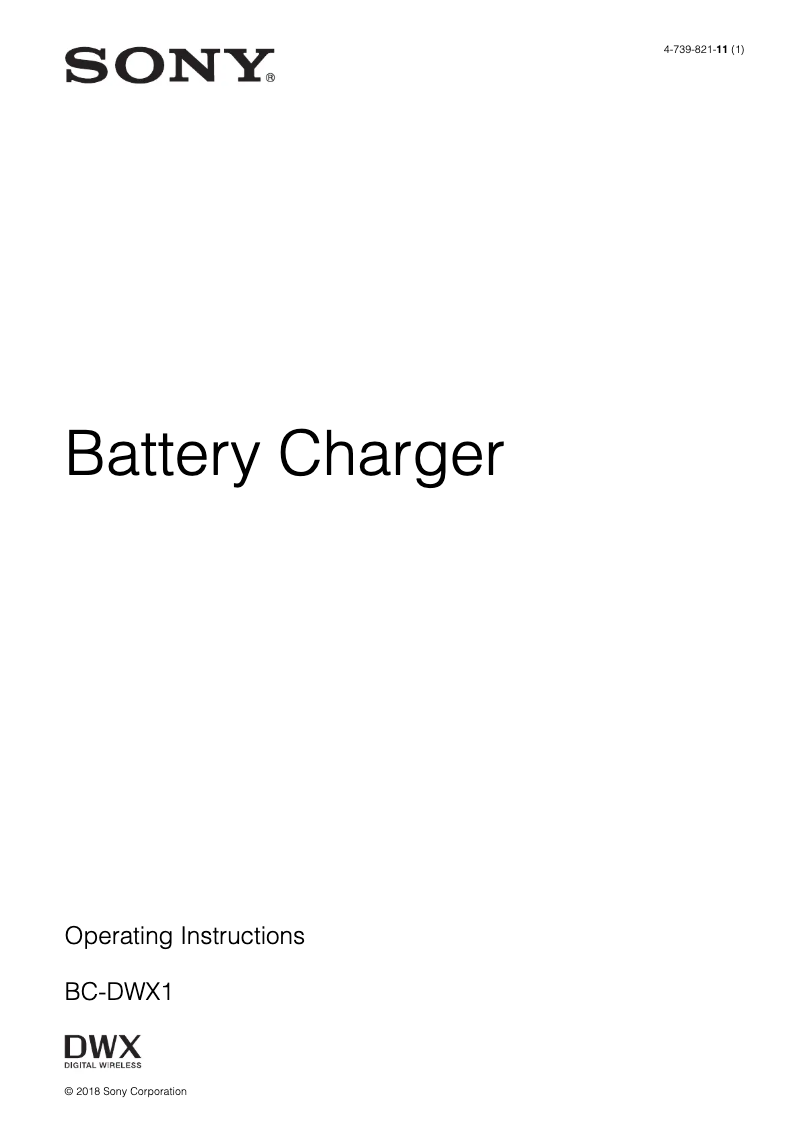 First page image of the manual for BC-DWX1