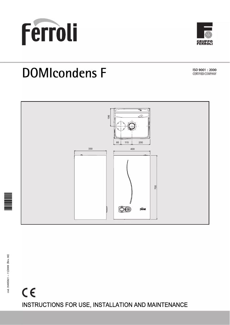 Page 1 of the manual User Manual Ferroli DOMIcondens F 28
