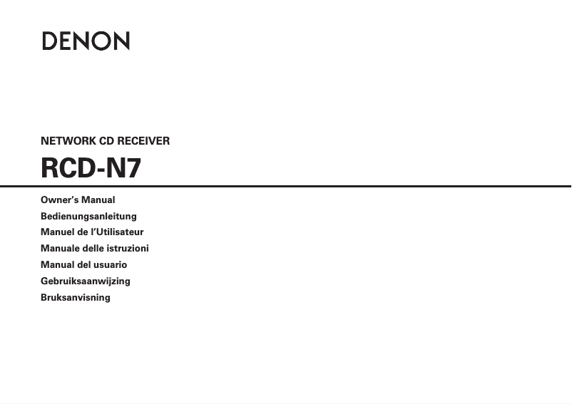 First page image of the manual for RCD-N7