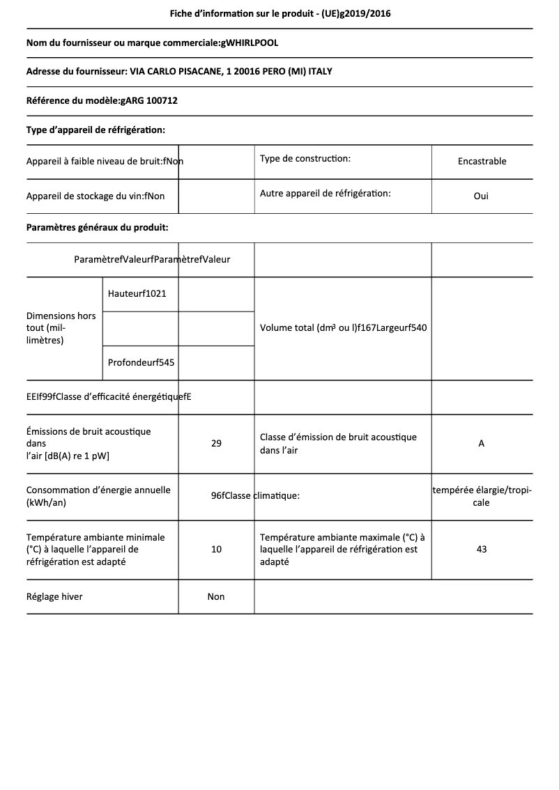 First page image of the manual for ARG 100712