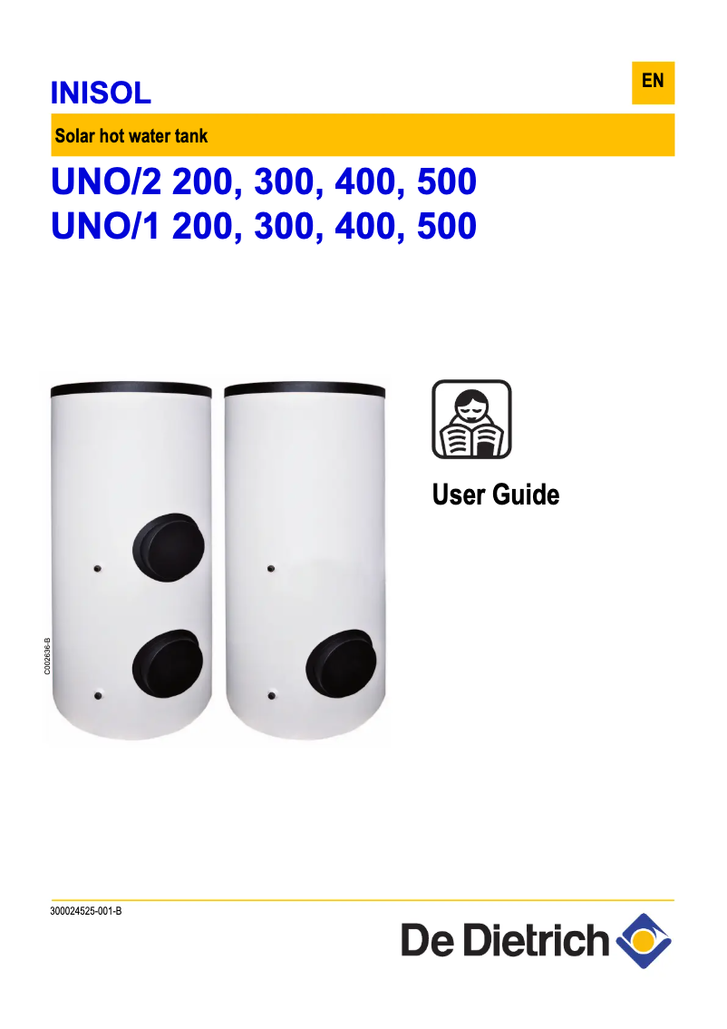 Page 1 of the manual User Manual De Dietrich INISOL UNO/2 300