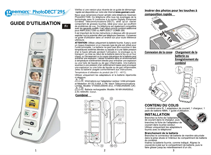 First page image of the manual for PhotoDect 295