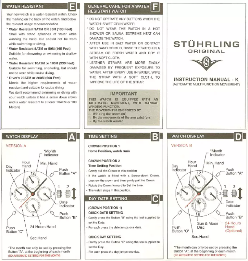 Page 1 of the manual User Manual Stührling K