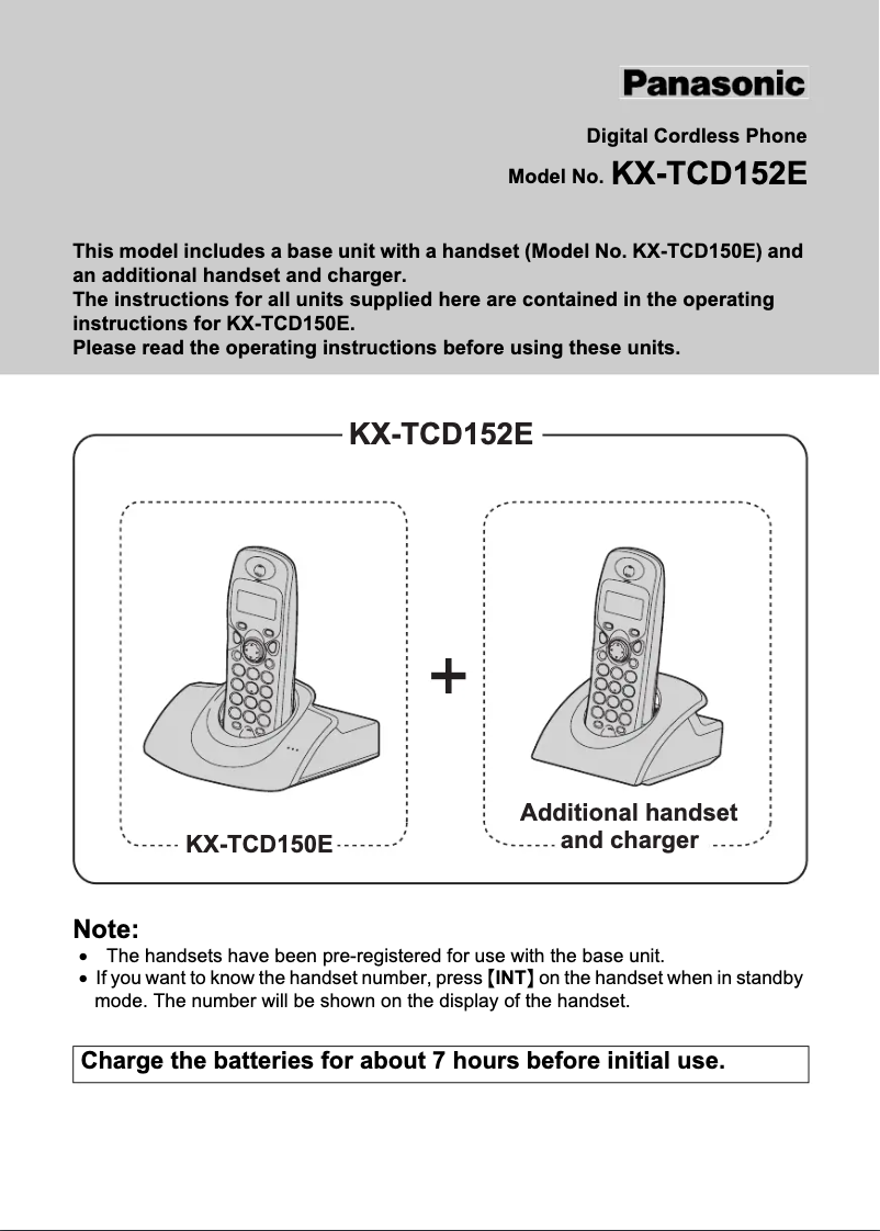 Page 1 of the manual User Manual Panasonic KX-TCD152E