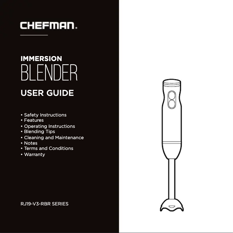 Page 1 of the manual User Manual Chefman RJ19-V3-RBR