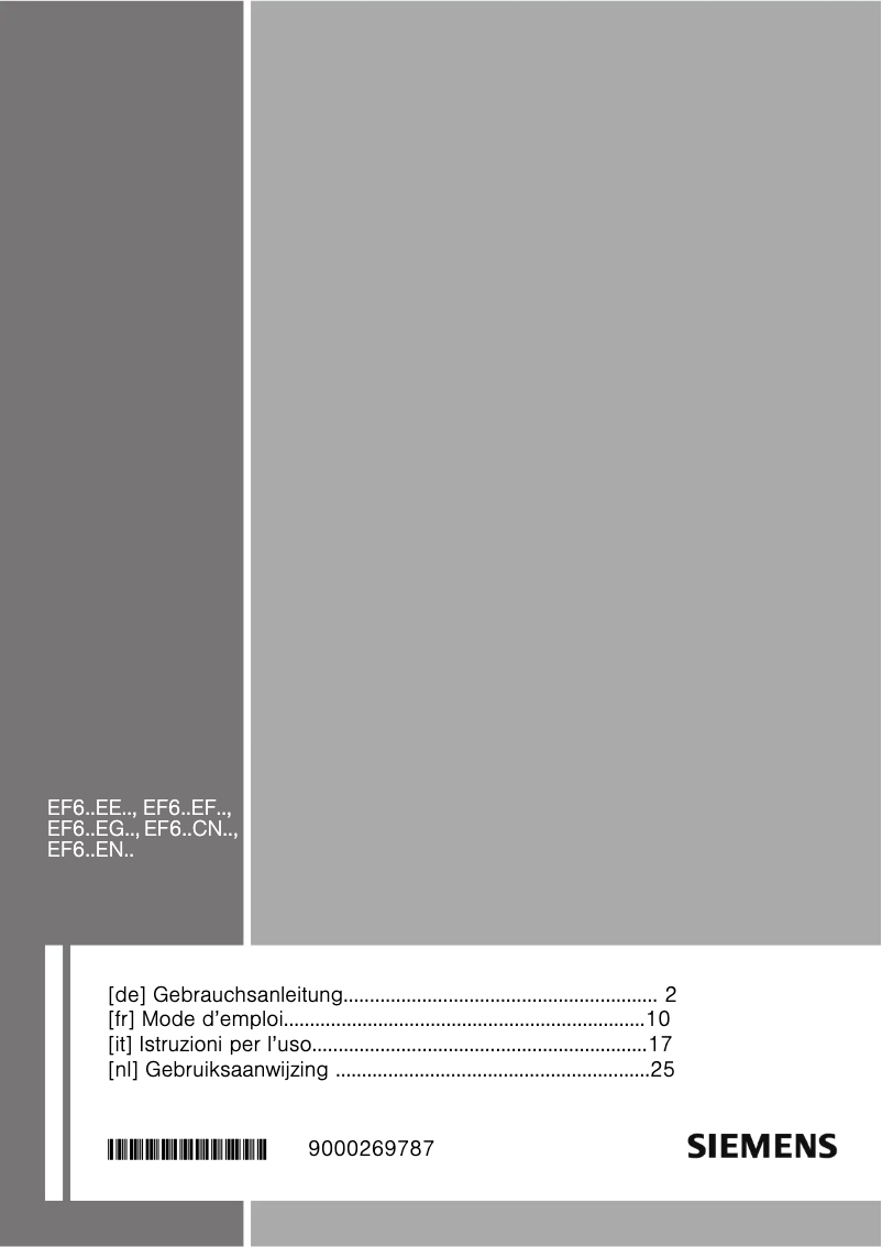 Page 1 of the manual User Manual Siemens EF645EF11C