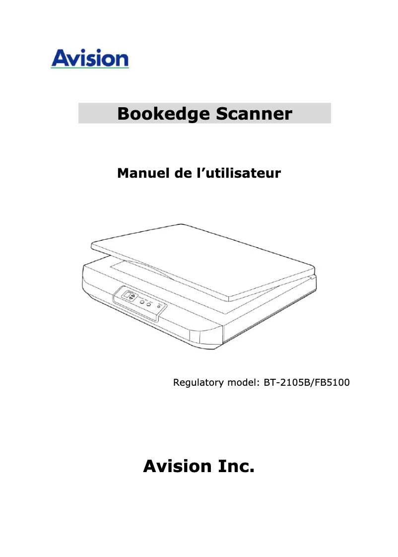 Page 1 de la notice Manuel utilisateur Avision FB5100
