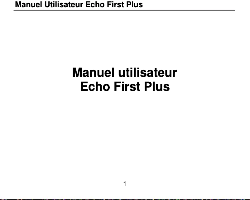First page image of the manual for First Plus