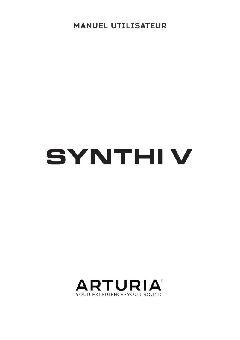 Page 1 of the manual User Manual Arturia Synthi V