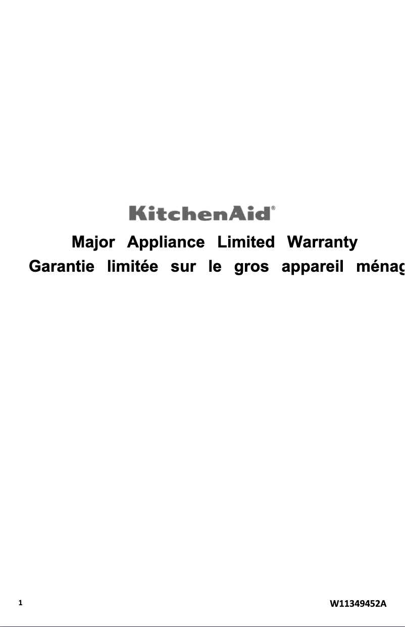 Page 1 of the manual Warranty Information KitchenAid KOCE500ESS