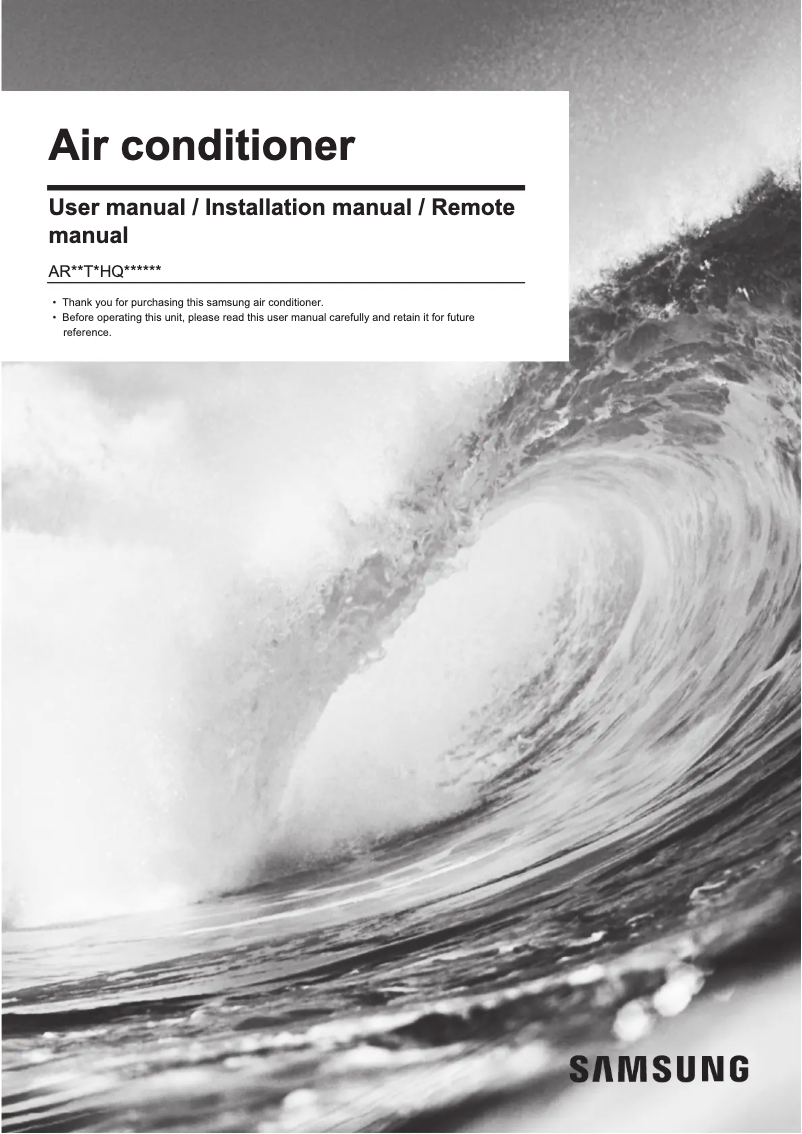 Page 1 of the manual User Manual Samsung AR18TRHQHWK