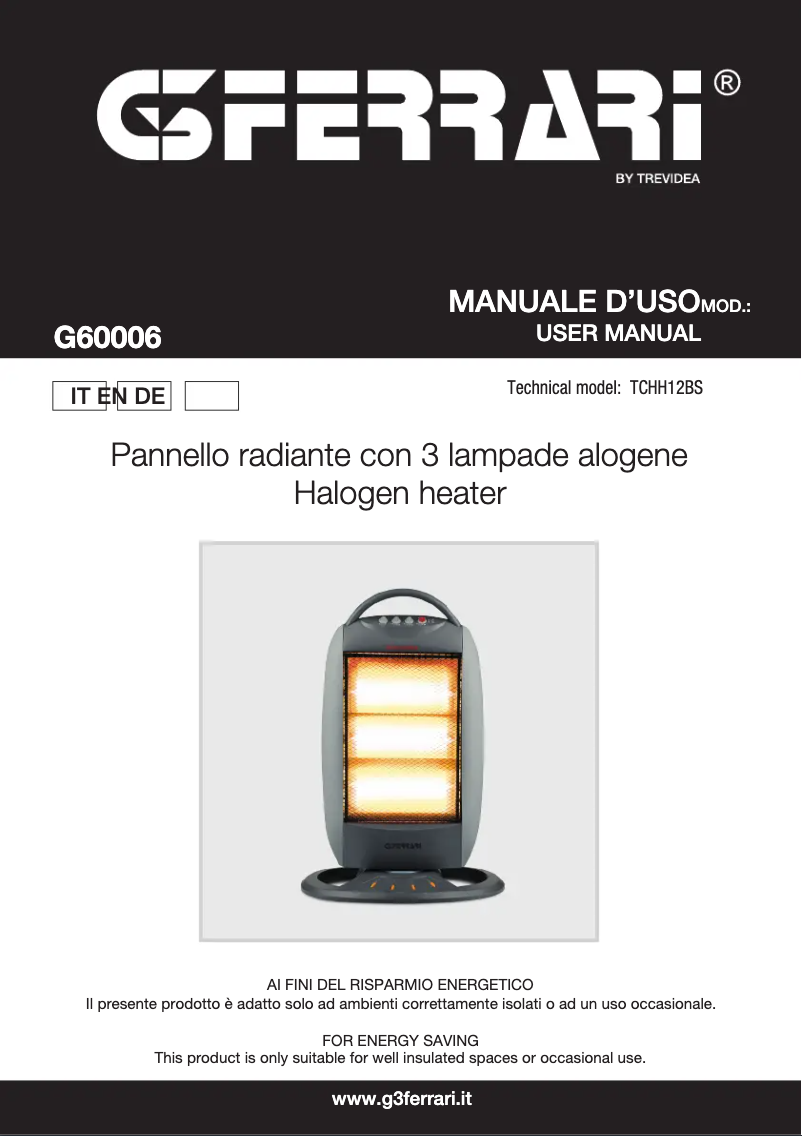 Page 1 of the manual User Manual G3 Ferrari G60006