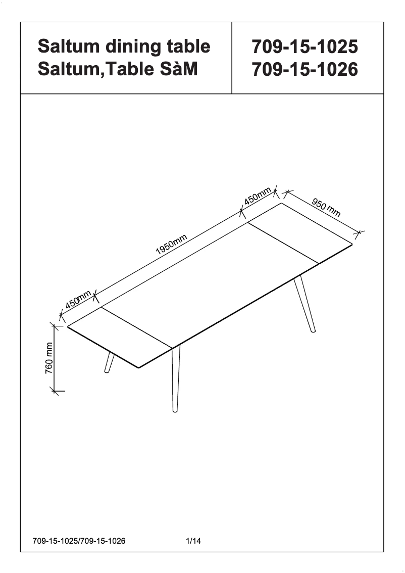 Page 1 of the manual User Manual JYSK Saltum