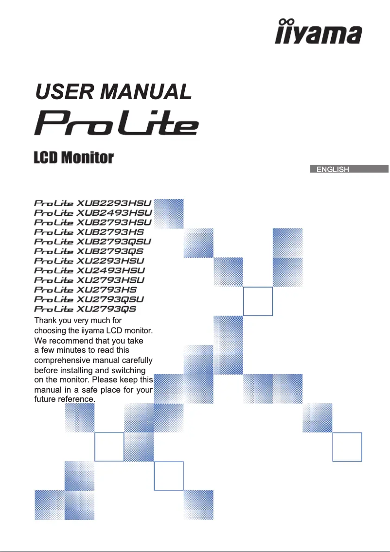 First page image of the manual for ProLite XUB2293HS
