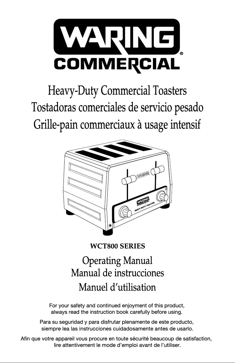 Page 1 of the manual User Manual Waring Commercial WCT855