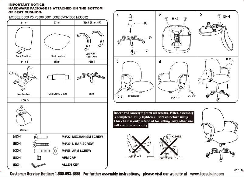 First page image of the manual for B500
