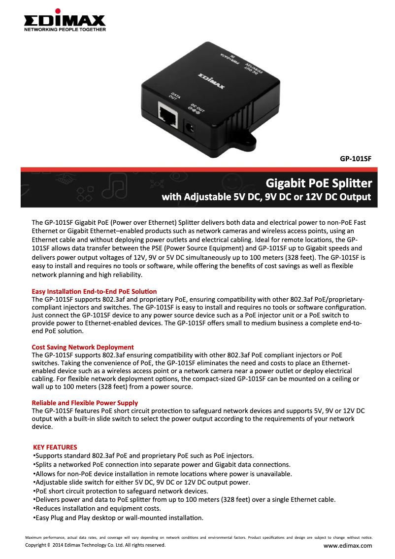 First page image of the manual for GP-101SF