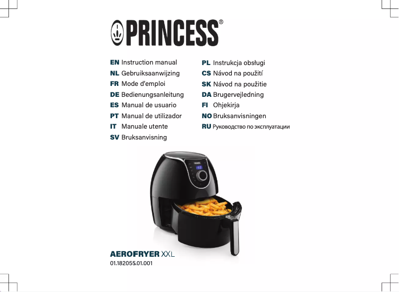 Page 1 of the manual User Manual Princess Aerofryer XXL 182055