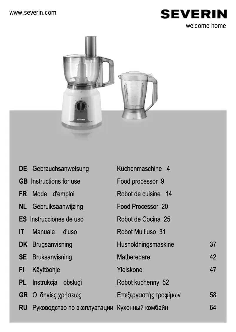 Page 1 of the manual User Manual Severin KM 3909