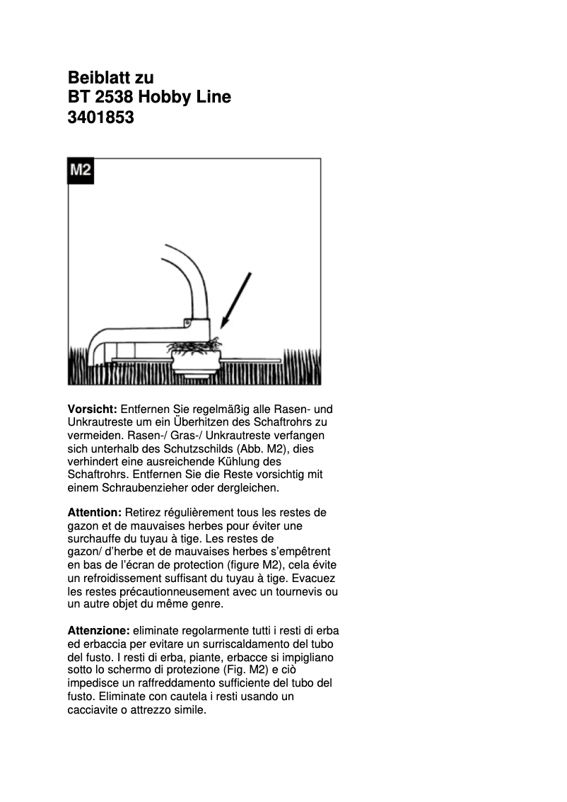 First page image of the manual for BT 2538 Hobby Line