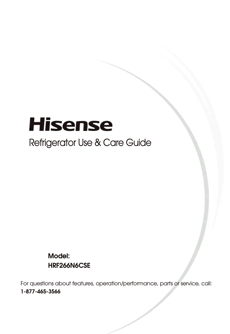 Page 1 of the manual User Manual Hisense HRF266N6CSE