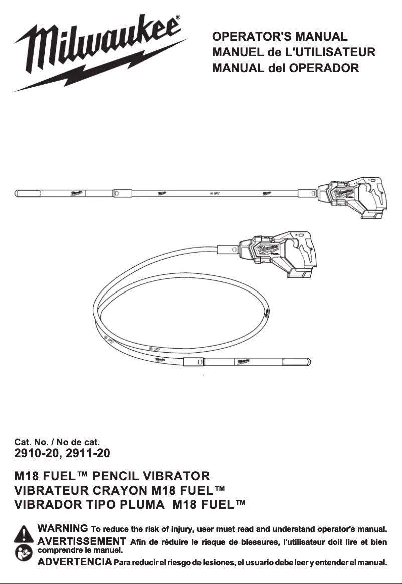 First page image of the manual for M18 Fuel 2911-21