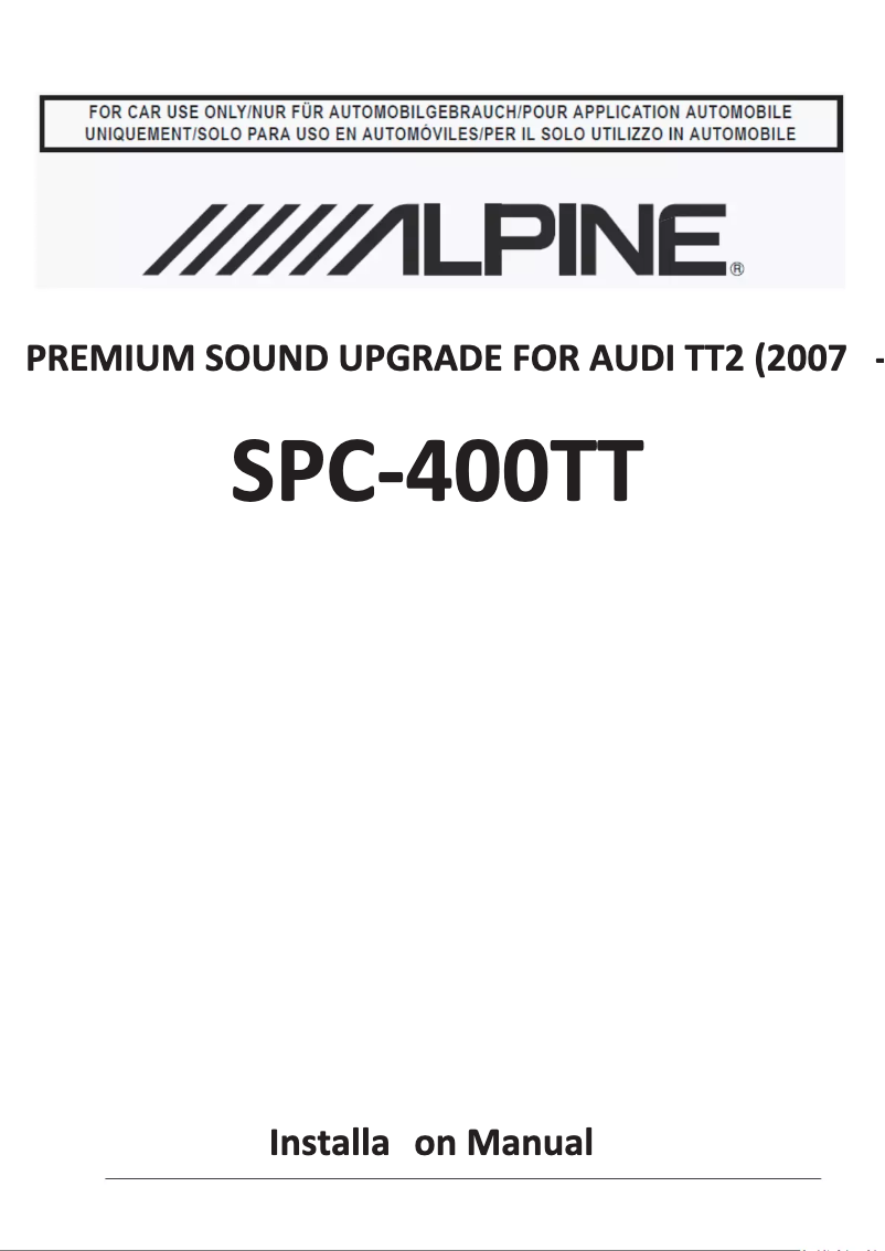 First page image of the manual for SPC-400TT