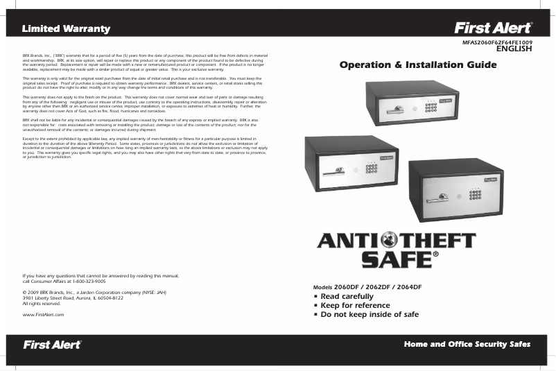 First page image of the manual for 2064F