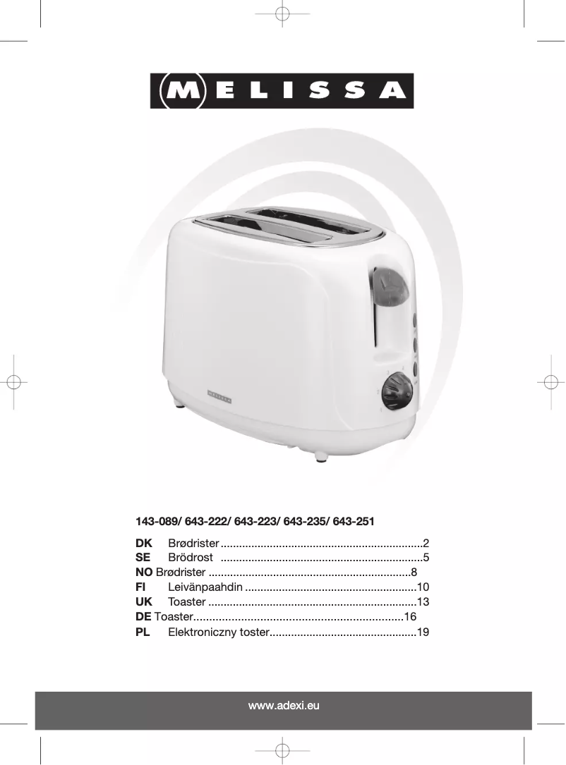 First page image of the manual for 643-222