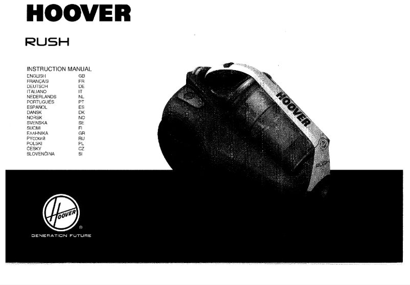 Page 1 of the manual User Manual Hoover RushExtra TRE 1405