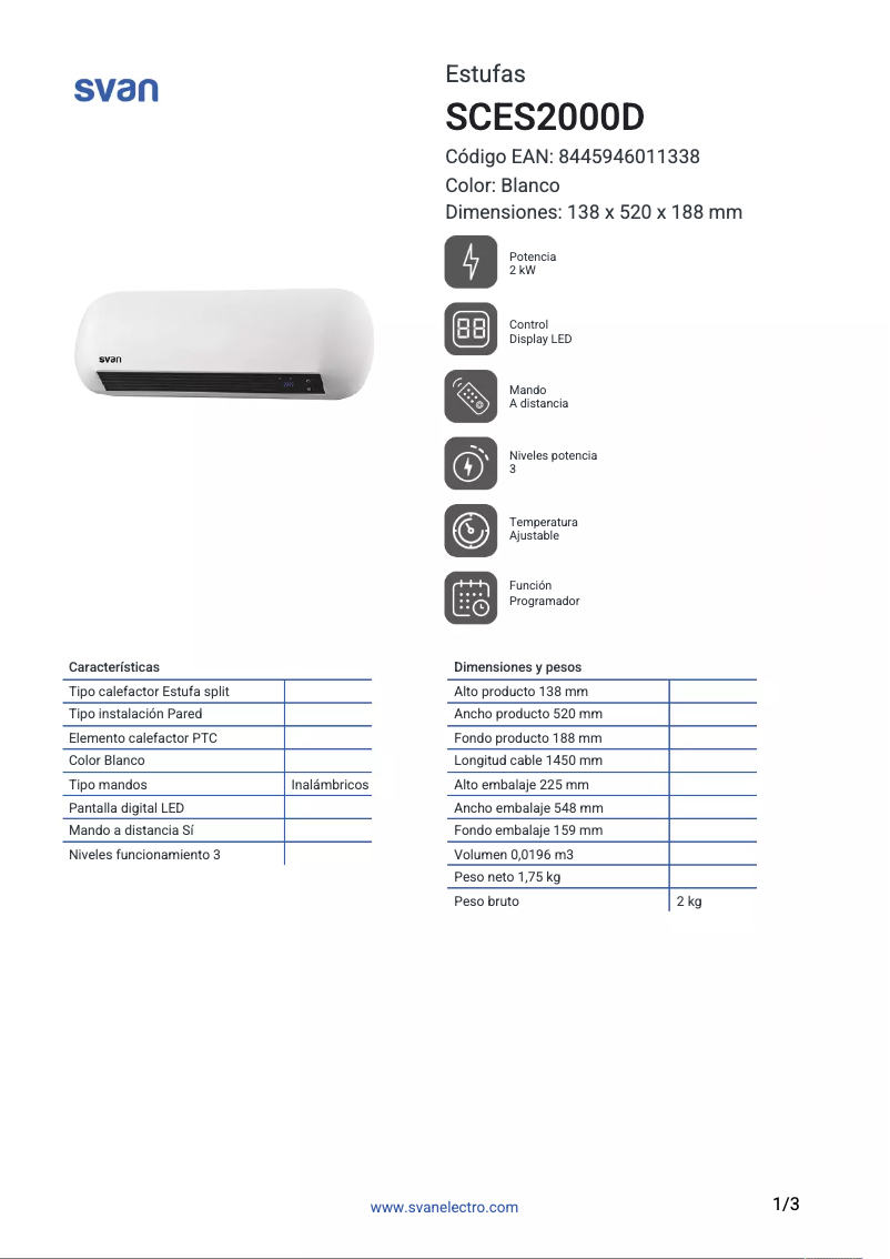 Page 1 of the manual Brochure SVAN SCES2000D