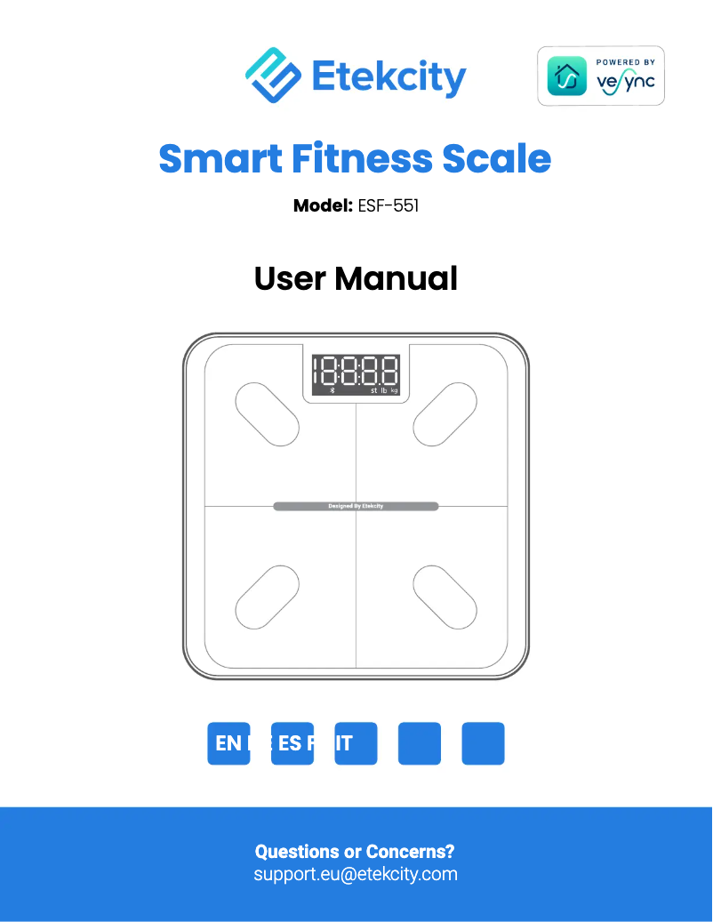 Page 1 of the manual User Manual Etekcity ESF-551