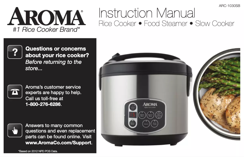 Page 1 de la notice Manuel utilisateur Aroma ARC-1030SB