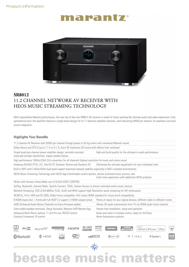 First page image of the manual for SR8012