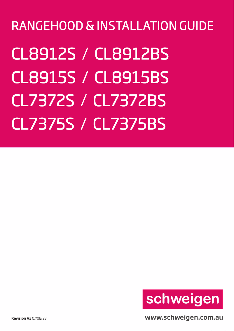 First page image of the manual for CL8915BS