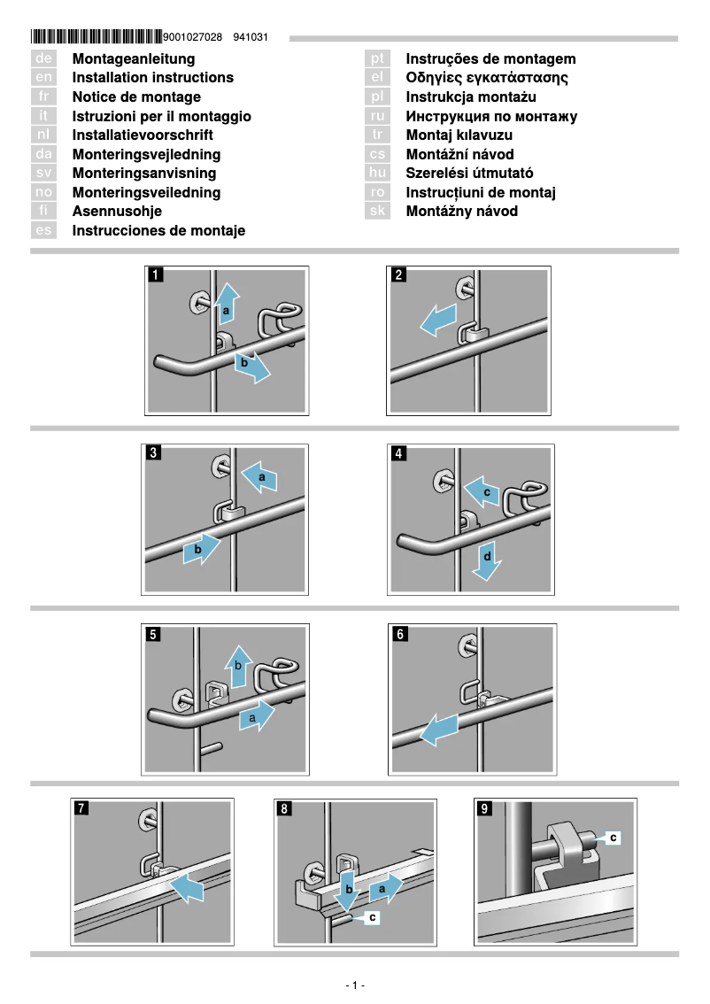 Page 1 of the manual Installation Guide Neff Z13TC14X0