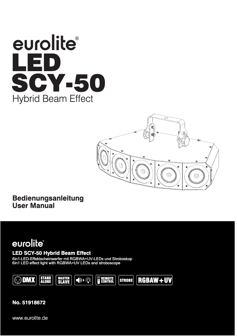 First page image of the manual for LED SCY-50