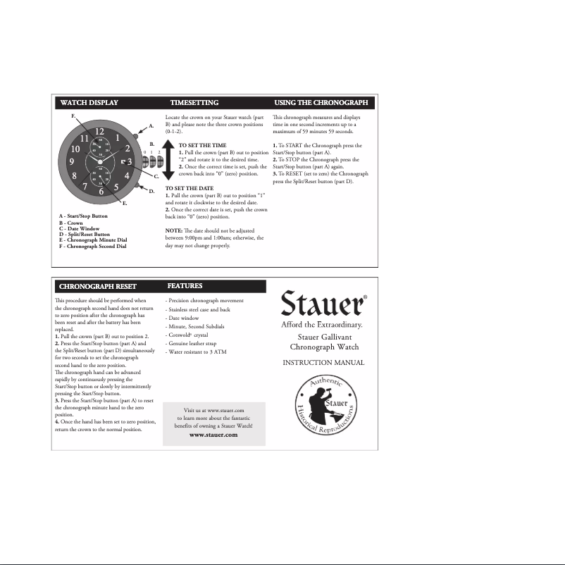 Page 1 of the manual User Manual Stauer 35018