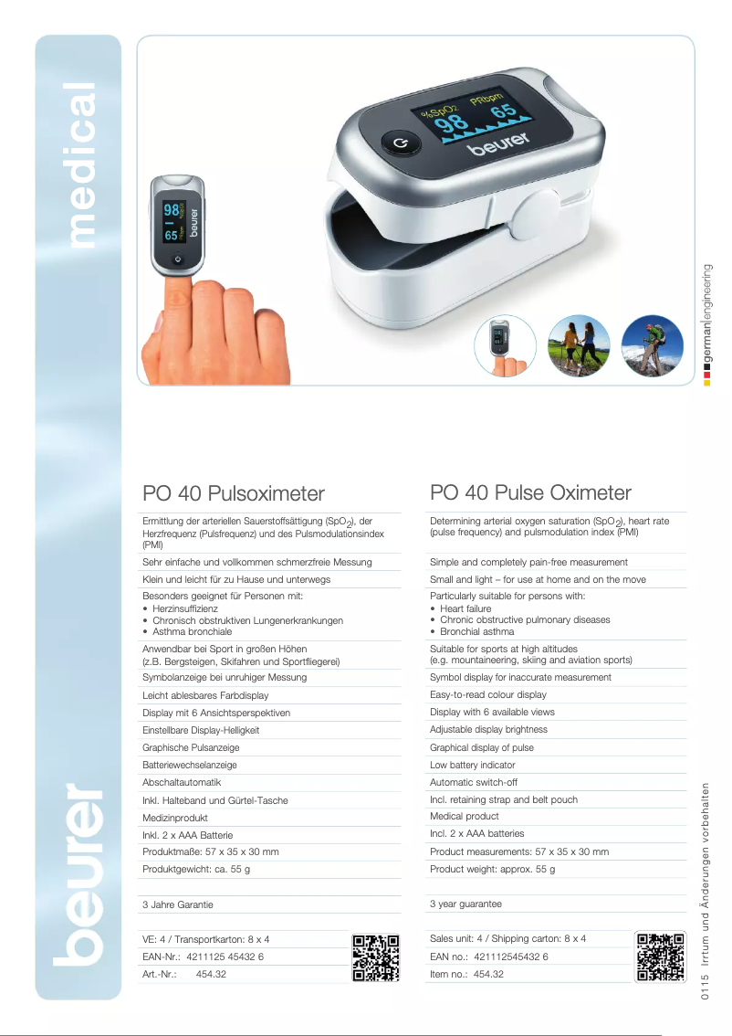 First page image of the manual for PO 40