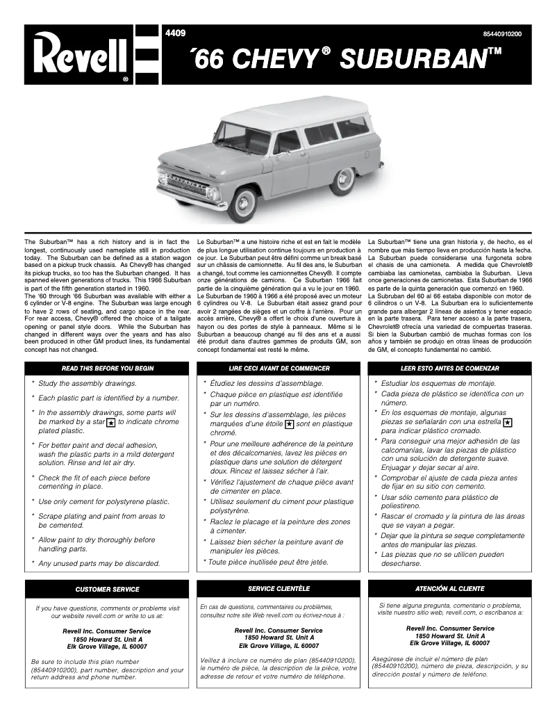 Page 1 of the manual User Manual Revell '66 Chevy Suburban