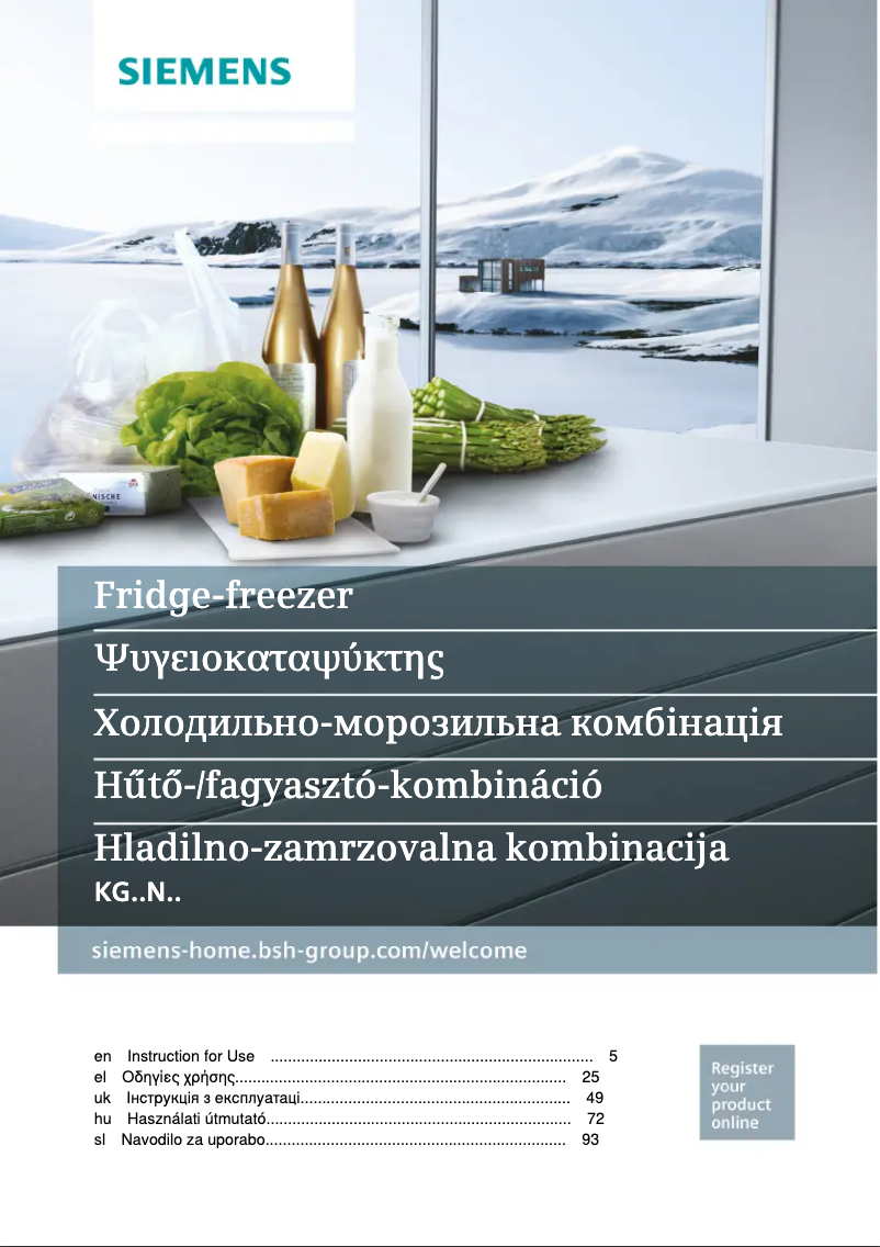 Page 1 of the manual User Manual Siemens iQ300 KG39NVW35