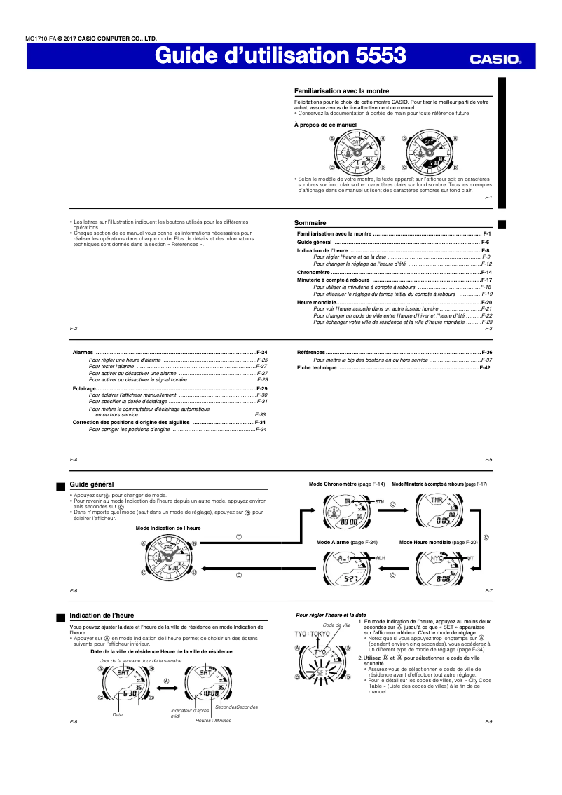 First page image of the manual for G-Shock GST-410-1AER