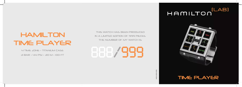 First page image of the manual for Time Player