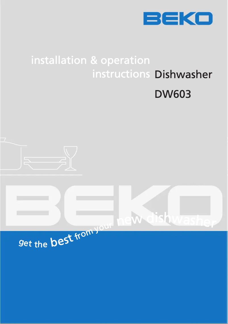 First page image of the manual for DW603