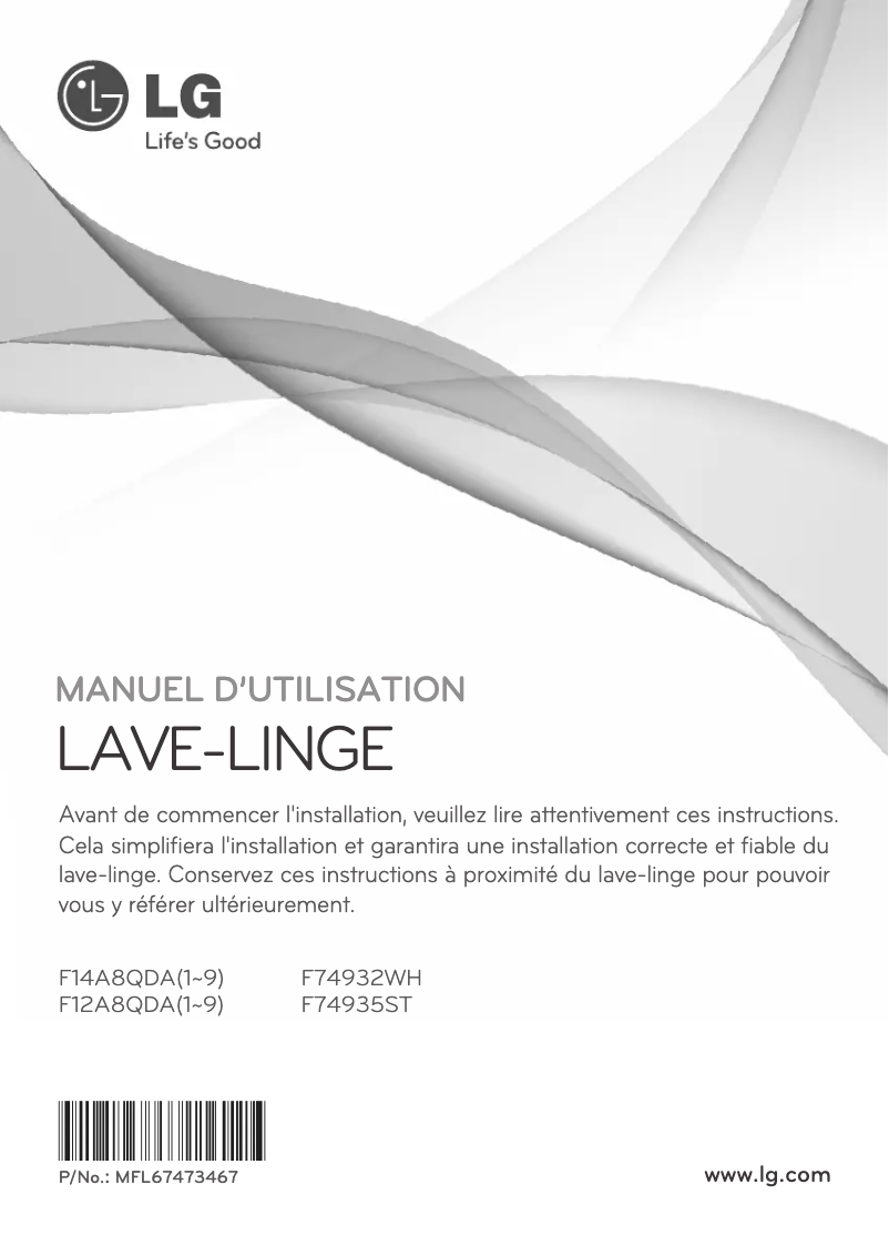 Page 1 of the manual User Manual LG F74935ST
